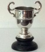 Solid Silver Trophy On Round Display Plinth, Circa 1930