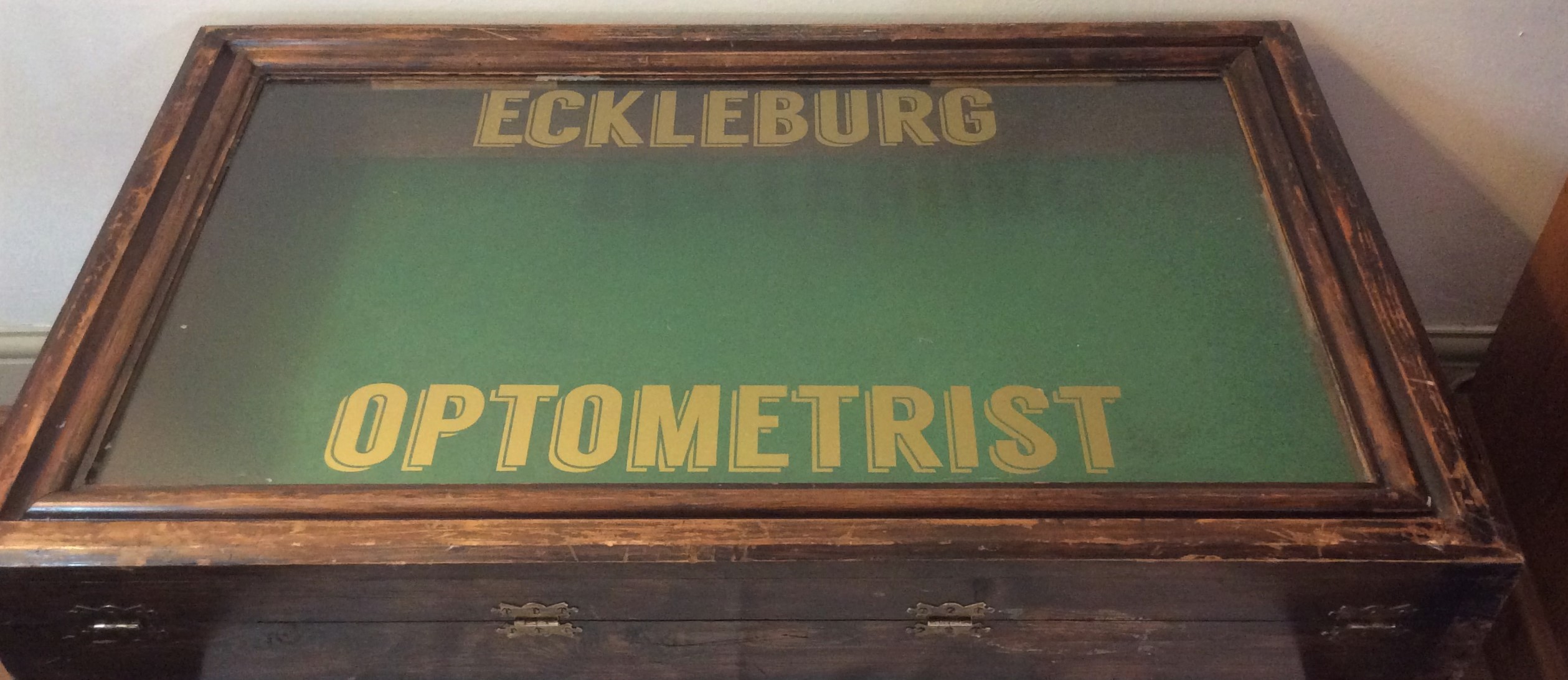 Eckleberg Optometrists Mahogany Display Cabinet Circa 1920