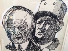 "President De-Gaulle and President Adenauer" by John Bratby