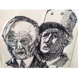 "President De-Gaulle and President Adenauer" by John Bratby