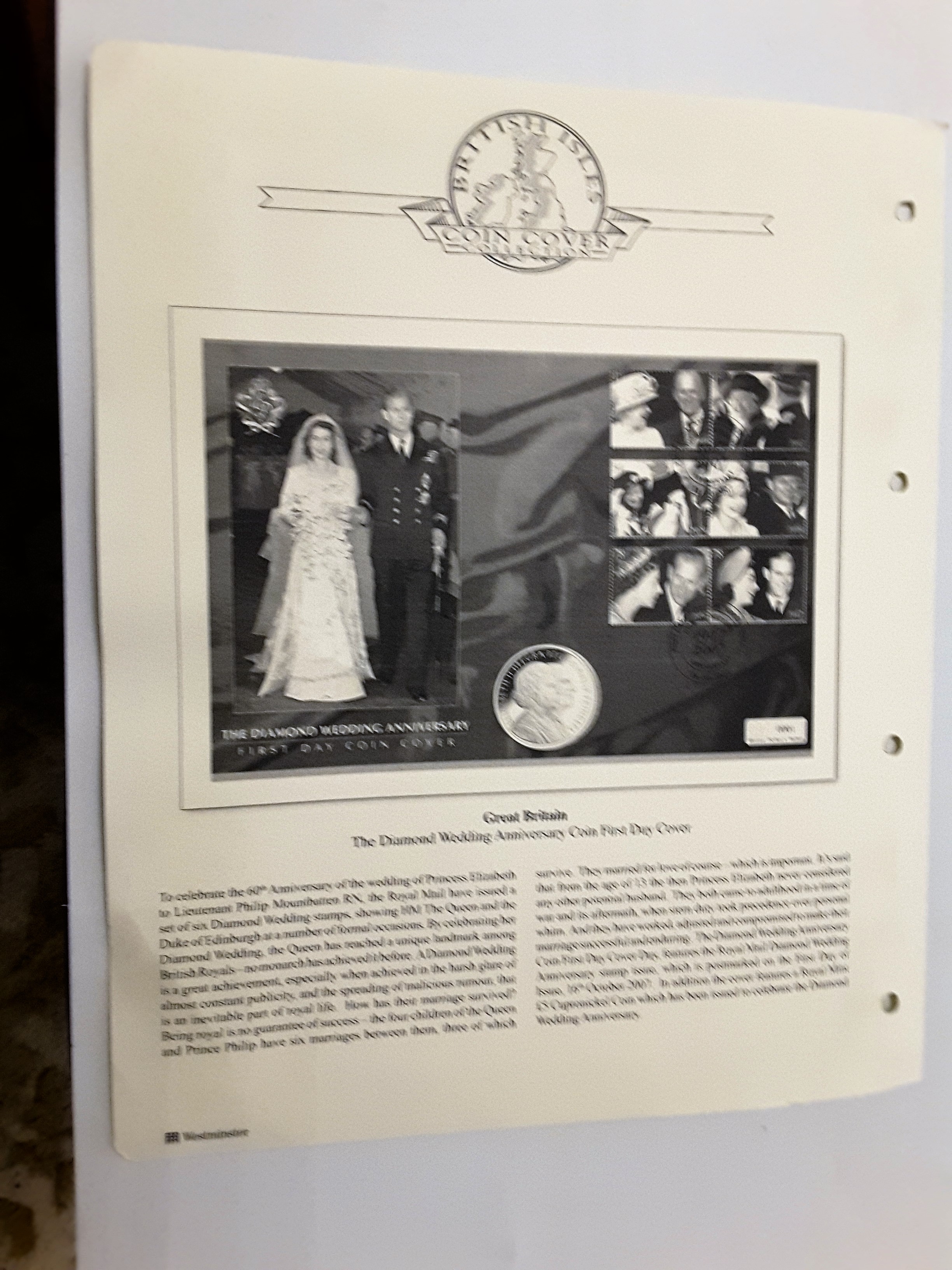 GB COIN FIRST DAY COVER - THE DIAMOND WEDDING ANNIVERSARY OF QUEEN ELIZABETH - Image 2 of 4