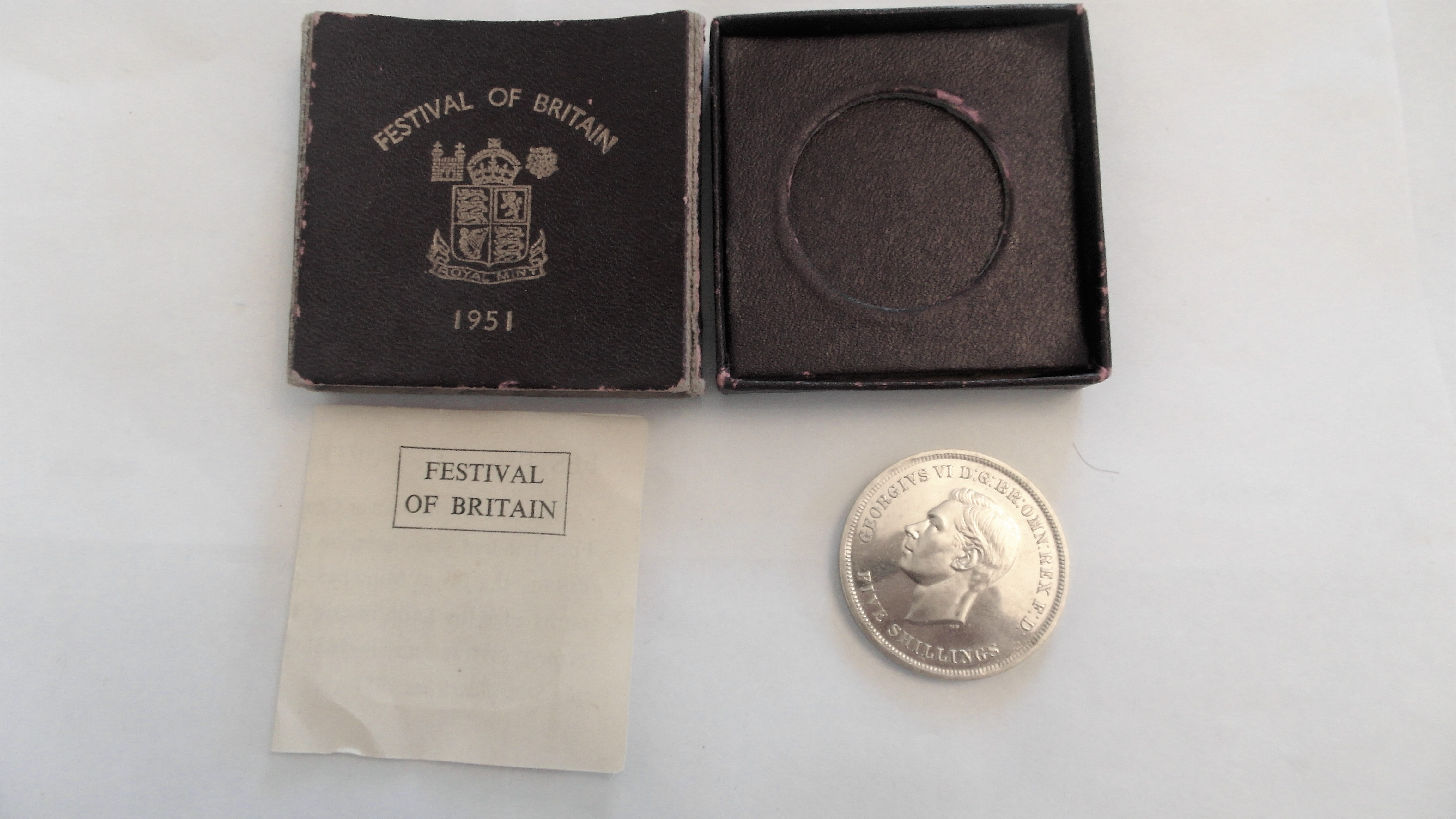 1951 GEORGE VI, FESTIVAL OF BRITAIN FIVE SHILLINGS (CROWN)