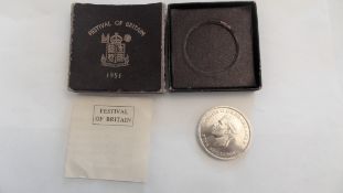 1951 GEORGE VI, FESTIVAL OF BRITAIN FIVE SHILLINGS (CROWN)