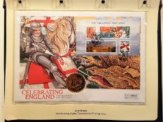 GB COIN FIRST DAY COVER - CELEBRATING ENGLAND
