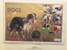 GB COIN FIRST DAY COVER - WORKING DOGS 2008