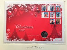 GB COIN FIRST DAY COVER - CHRISTMAS 2007
