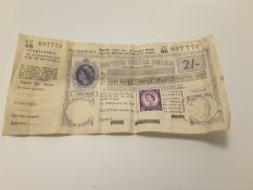 1961 POSTAL ORDER