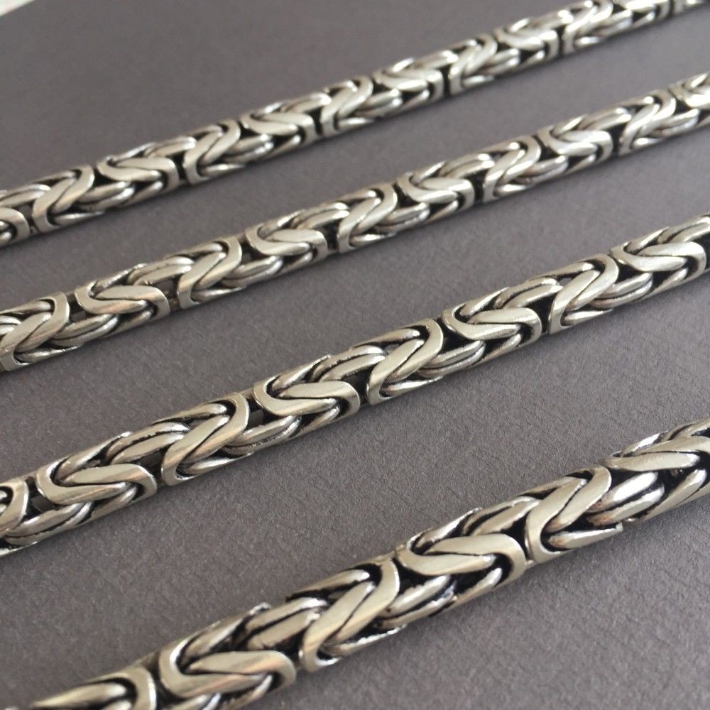 Men's King Byzantine Chain Necklaces Round 8mm 190 GR , 26 inch - 65cm , 925 Silver Sterling - Image 4 of 6