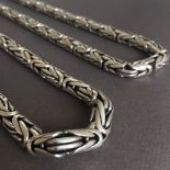 Men's King Byzantine Chain Necklaces Round 8mm 190 GR , 26 inch - 65cm , 925 Silver Sterling