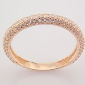 14K Rose/Pink Gold Ring - Swarovski Zirconia .