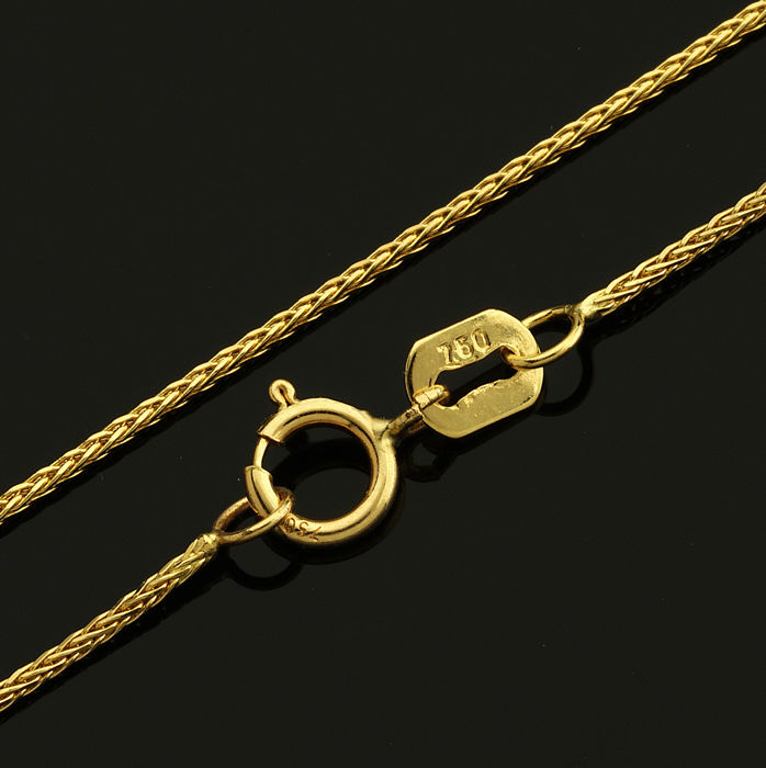 45 cm (17.7 in) Wheat / Spiga Chain Necklace. In 14K Yellow Gold - Image 3 of 4
