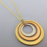 46 cm (18.1 in) Pendant. In 14K Yellow and Rose Gold