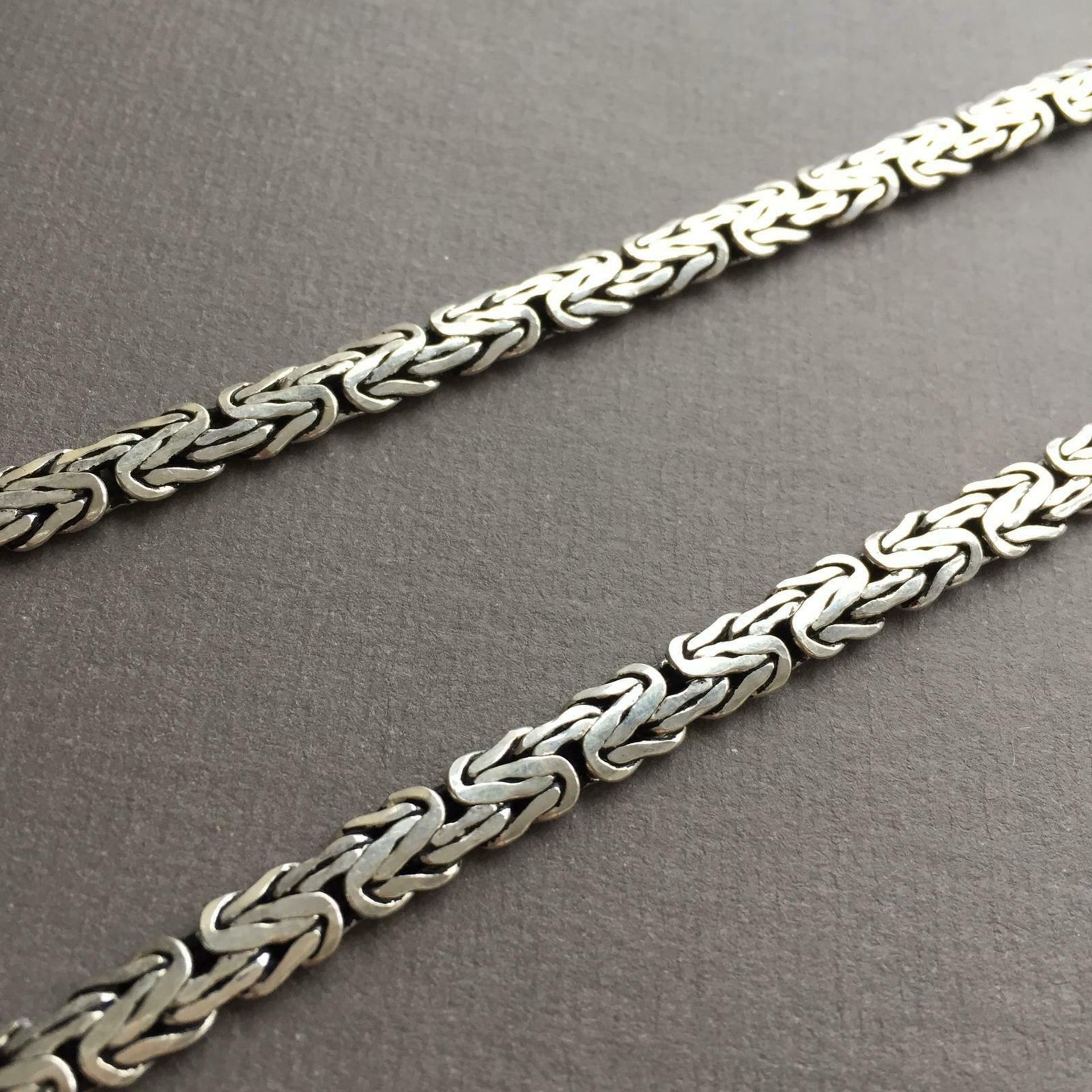 65 Cm / 26 In Men's Bali King Byzantine Chain Necklace 925 Sterling Silver - Image 2 of 4