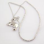 45 cm (17.7 in) Italian Beat Dorica Necklace. In 14K White Gold