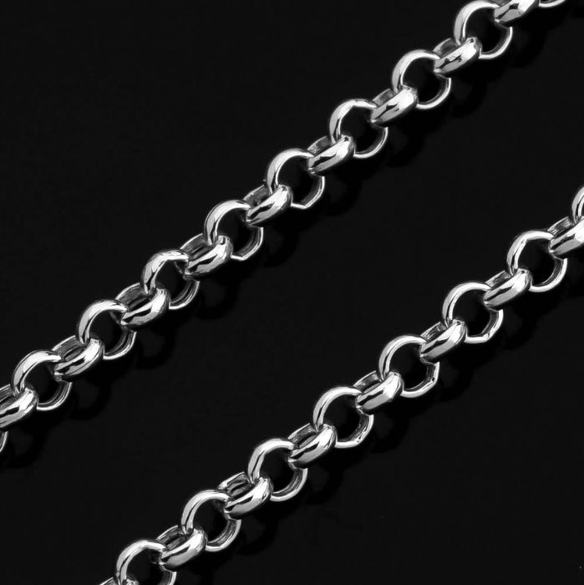 50 cm (19.7 in) Rolo Chain Necklace. In 14K White Gold - Image 2 of 3
