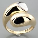 14K Yellow and White Gold Ring - Italian Design.