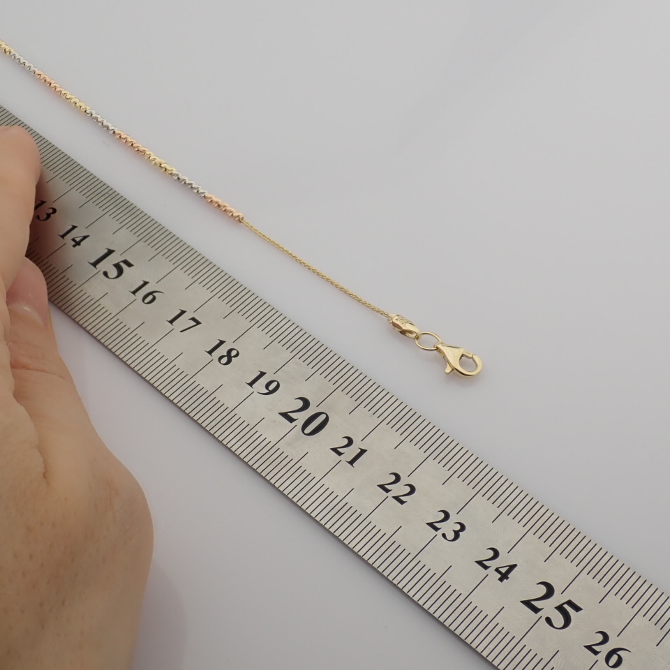 21 cm (8.3 in) Italian Beat Dorica Bracelet. In 14K Tri Colour White Yellow and Rose gold - Image 10 of 10