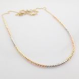 44 cm (17.3 in) Italian Beat Dorica Necklace. In 14K Tri Colour White Yellow and Rose gold