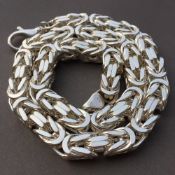 10mm Men's Byzantine King Box Chunky Chain Necklace 925 Sterling Silver 322GR 24 inch - 60cm