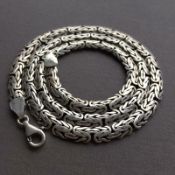 60 Cm / 24 In Men's Bali King Byzantine Chain Necklace 925 Sterling Silver