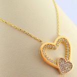 44 cm (17.3 in) Swarovski Zirconia Pendant. In 14K Yellow Gold