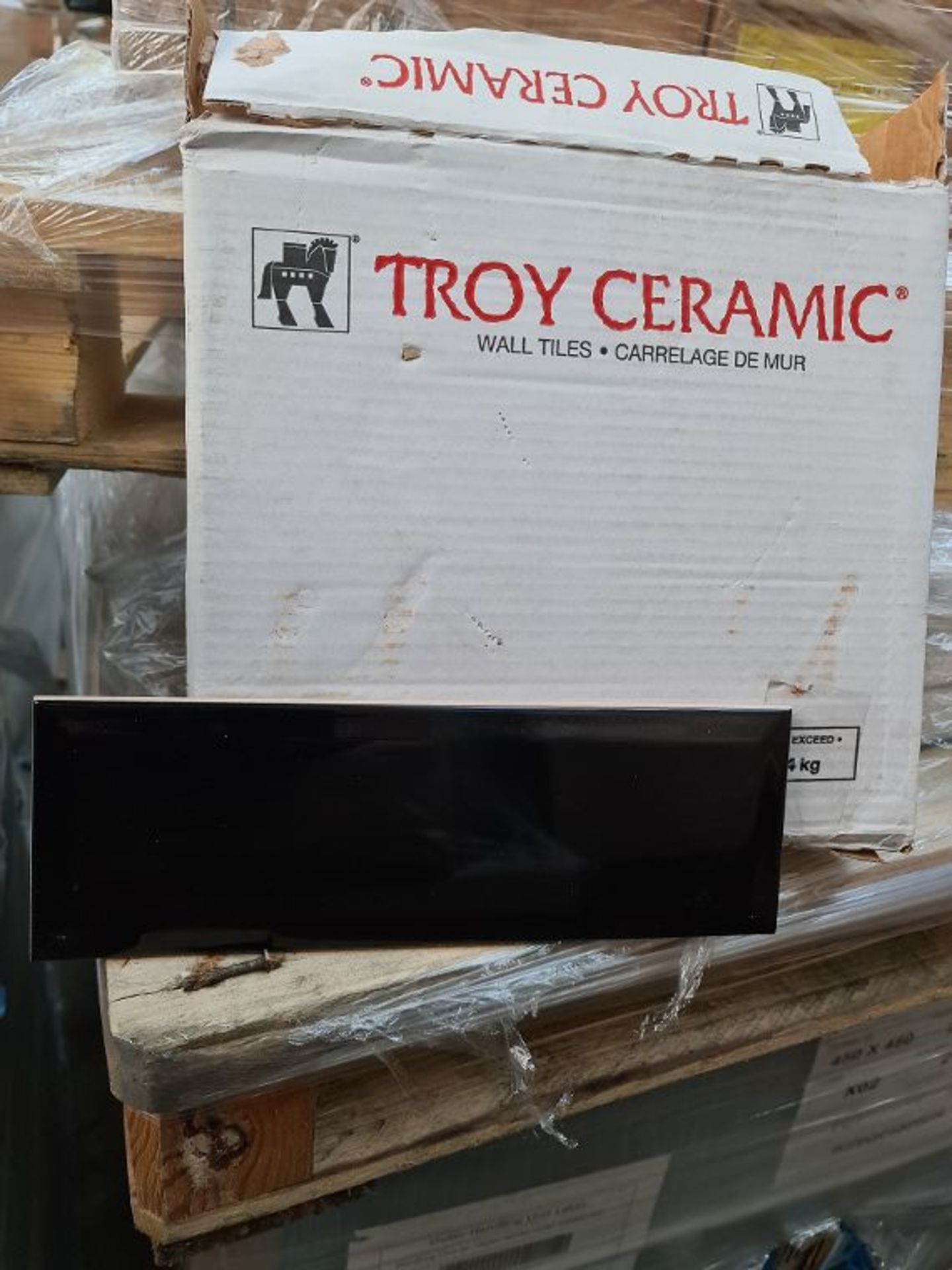 (WG18) Pallet To Contain 9 Packs Of Troy Ceramix Wall Black Tiles. Each Pack Covers 0.9m2 Total... - Image 2 of 2