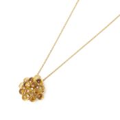 Unbranded  18ct Yellow Gold Citrine and Diamond Pendant