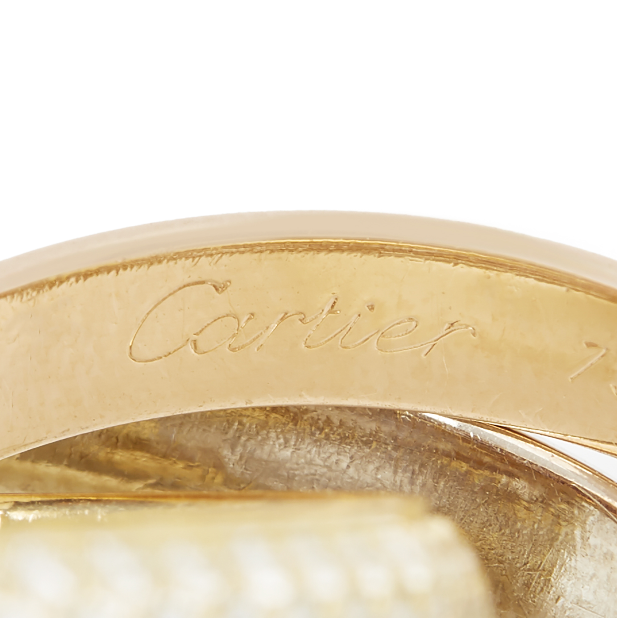 Cartier   18k Yellow, White & Rose Gold Diamond Classic Trinity Ring - Image 9 of 13