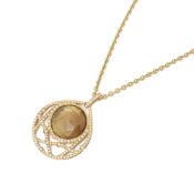 Stephen Webster  18k Yellow Gold Citrine & Diamond Crystal Haze Pendant Necklace