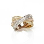 Cartier   18k Yellow, White & Rose Gold Diamond Classic Trinity Ring