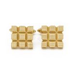 Kutchinsky 18k Yellow Gold Vintage Square Grooved Cufflinks