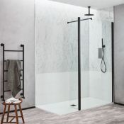 1000mm Noir Mat Black-Framed Walk-In Shower Screen RRP £229