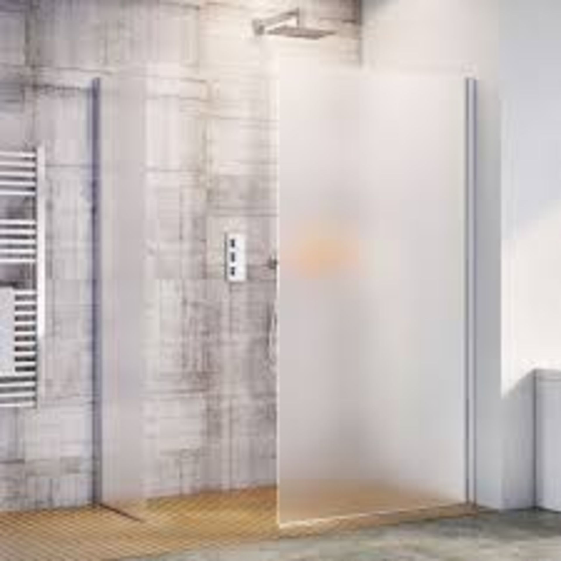 900mm Walk-In Ostend Chrome Frosted Shower Screen RRP £229