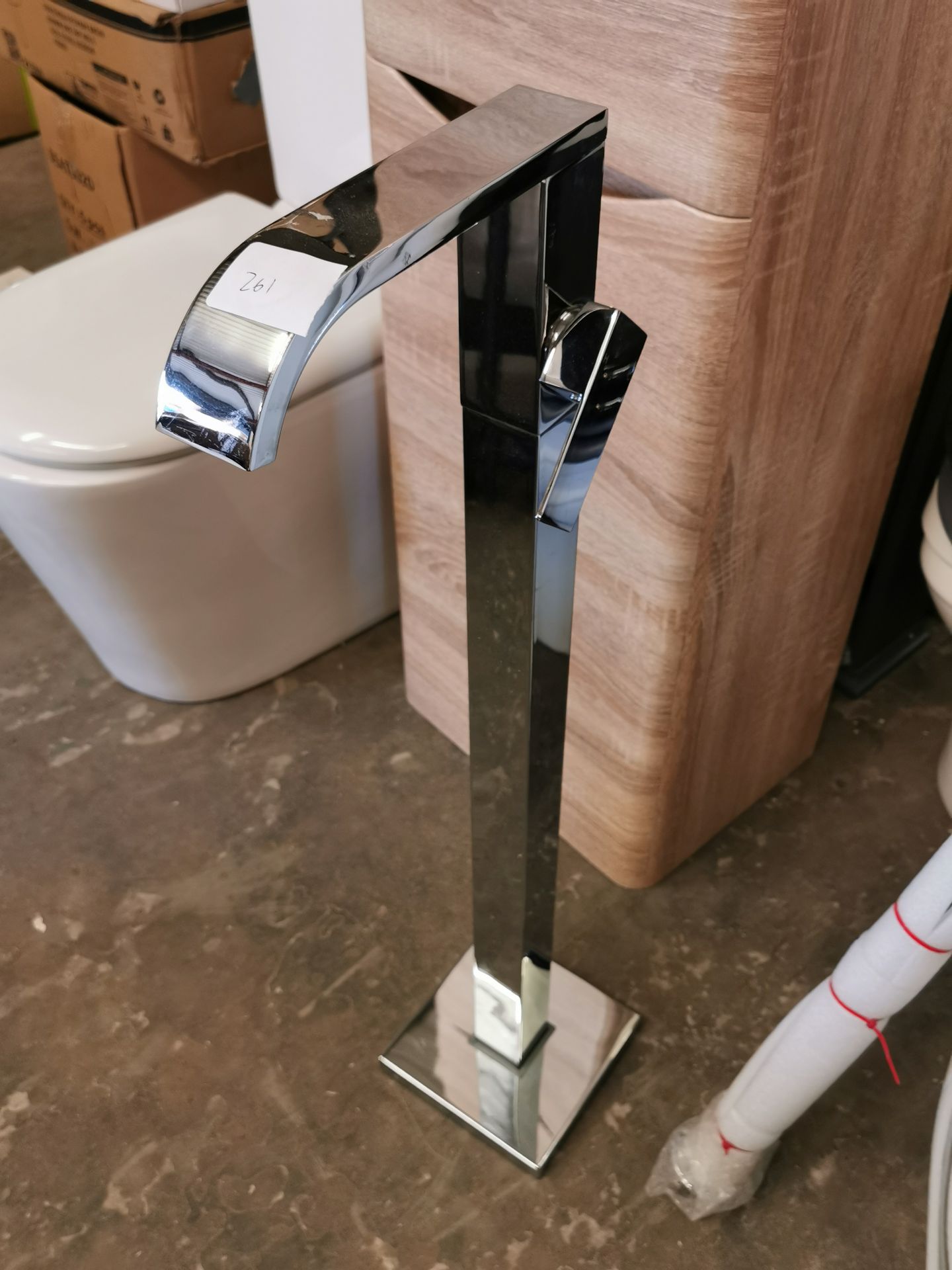 Chrome Designer Floor Tap Unit RRP £249