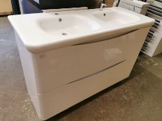 1200 x 500mm Two-Drawer Soft Close His and Hers Vanity Unit w/sink RRP £529