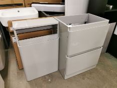 600 x 400mm Two Drawer Designer Vanity Unit & 550 x 220mm W/C Unit