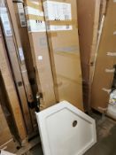 Joblot of a Black-Edged Pentagon Shower Enclosure + a 40mm Stone Shower Tray - Total RRP £468