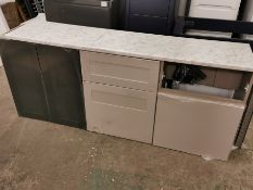 1600 x 340mm Marble Effect Worktop above Three Vanity Units RRP £330