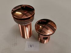 2x Rose Gold Click-Clack Basin Waste