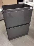 600 x 450d x 800mm high Grey Gloss Two Drawer Vanity Unit RRP £199