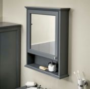 Savoy Charcoal Grey Mirror Cabinet 600 x 750mm