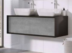 1200 x 550mm Soxy Designer Anthracite & Black Wall-Hung Vanity Unit RRP £269