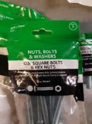 100 packs - 75mm coach bolts and nuts