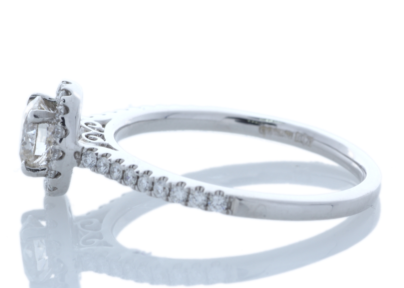 18ct White Gold Halo Set Diamond Ring 0.74 Carats - Image 2 of 4