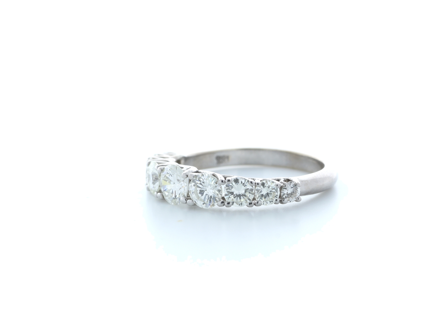 18ct White Gold Claw Set Semi Eternity Diamond Ring 1.32 Carats - Image 2 of 5