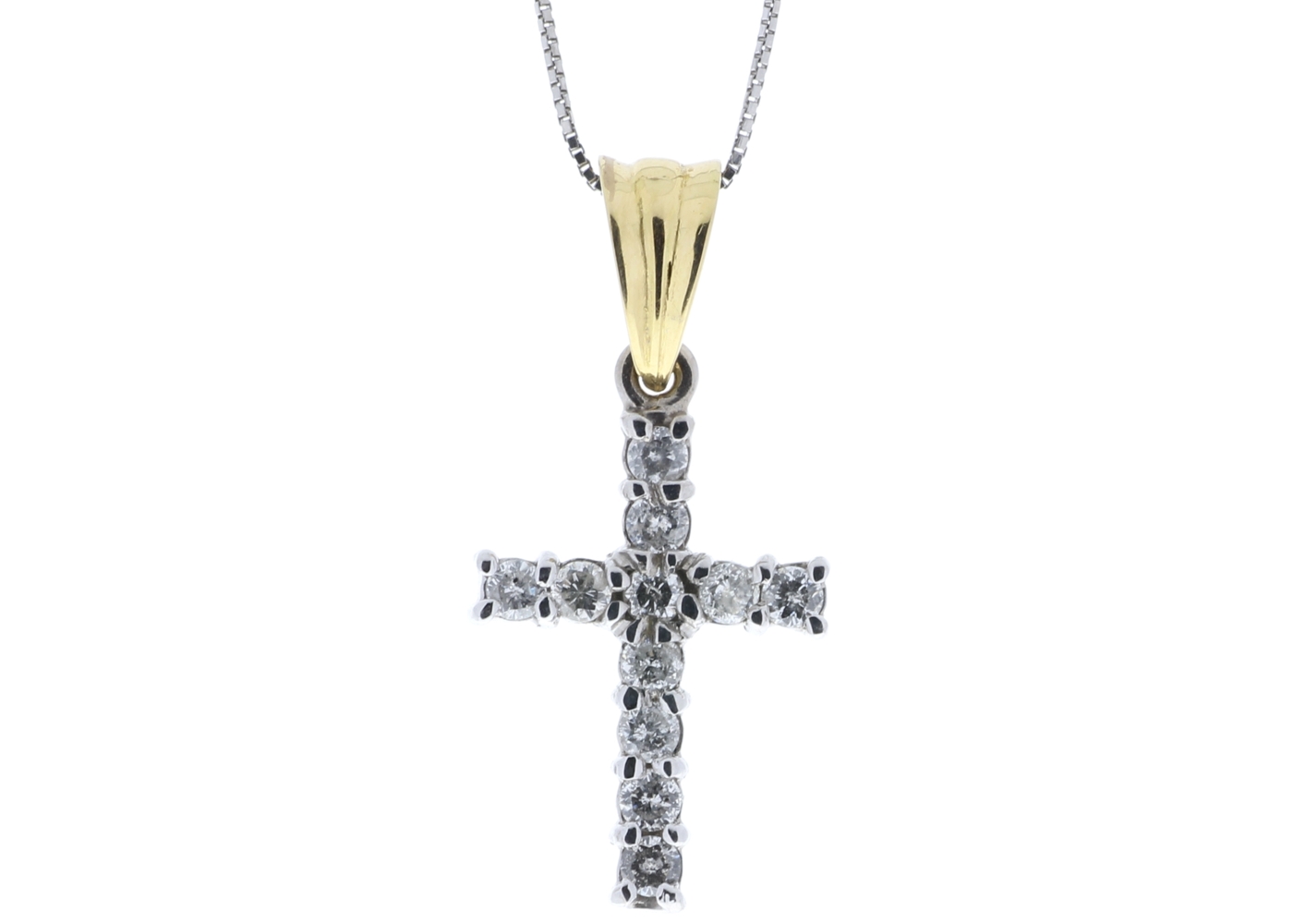 18ct White Gold Diamond Cross Pendant 0.50 Carats