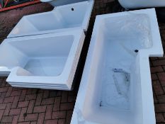 5x Assorted Ex-Display L-Shaped Bathtubs