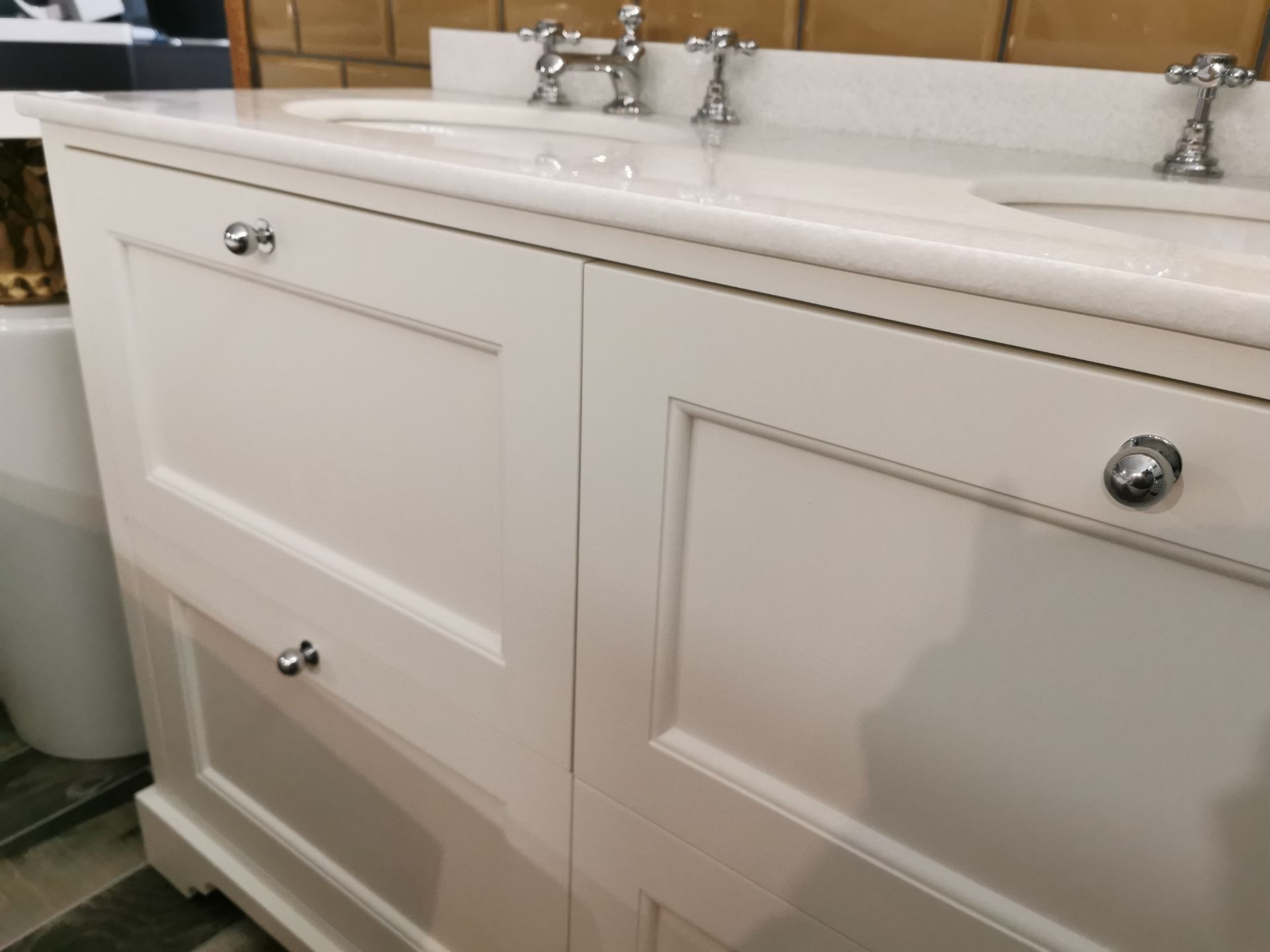 Bayswater Designer His & Hers Marble-Top Vanity Sink Unit RRP £2849 BNIB - Image 4 of 5