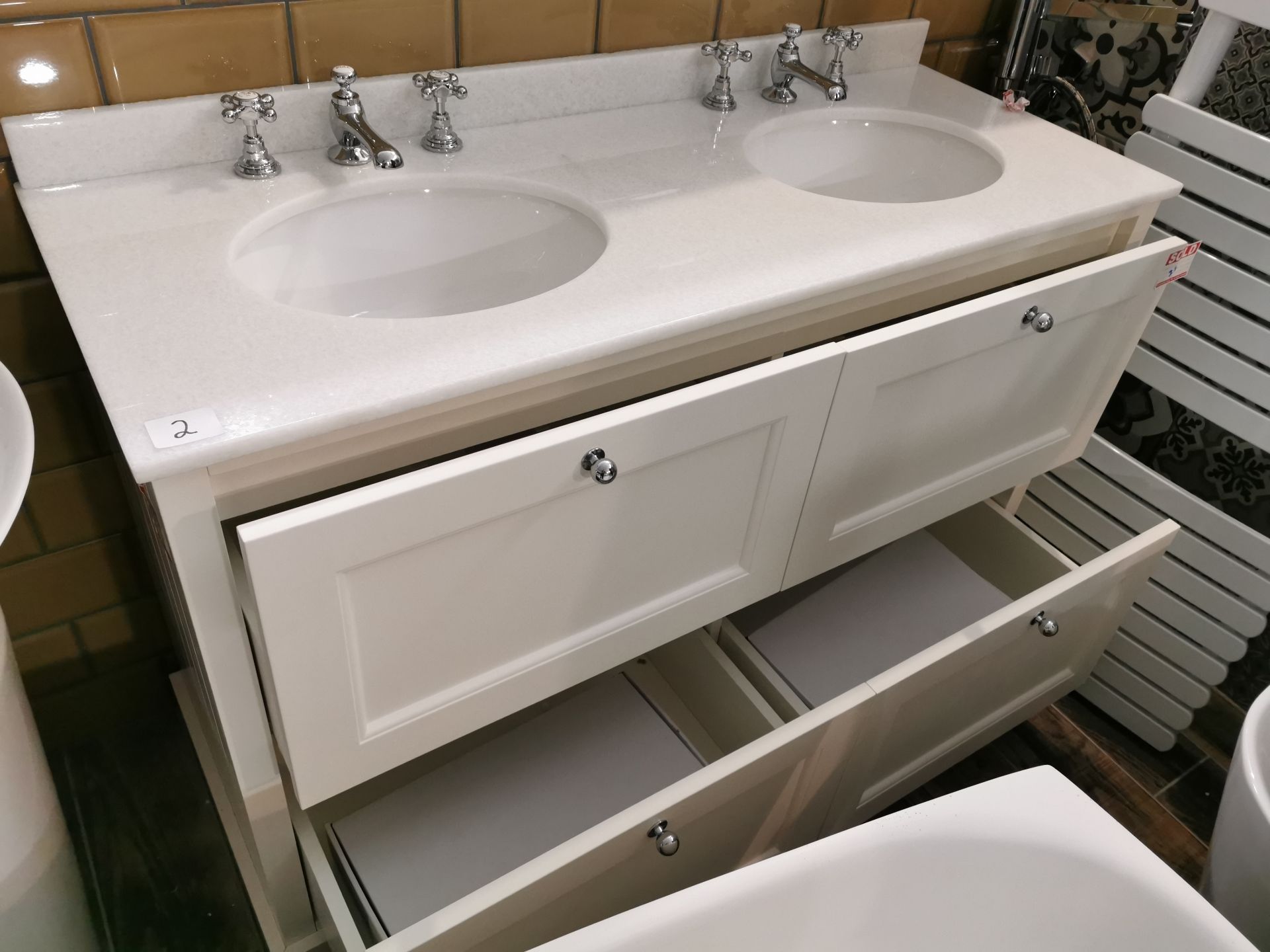 Bayswater Designer His & Hers Marble-Top Vanity Sink Unit RRP £2849 BNIB