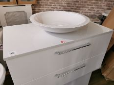 Ex-Display Wall Hung Two-Drawer White Vanity Unit & Washbowl RRP £359